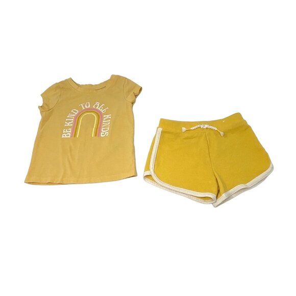 Baby Girl's Shorts & Shirts - 3 Outfits - Green, Yellow, & Turquoise - Size 12 M - Picture 4 of 8